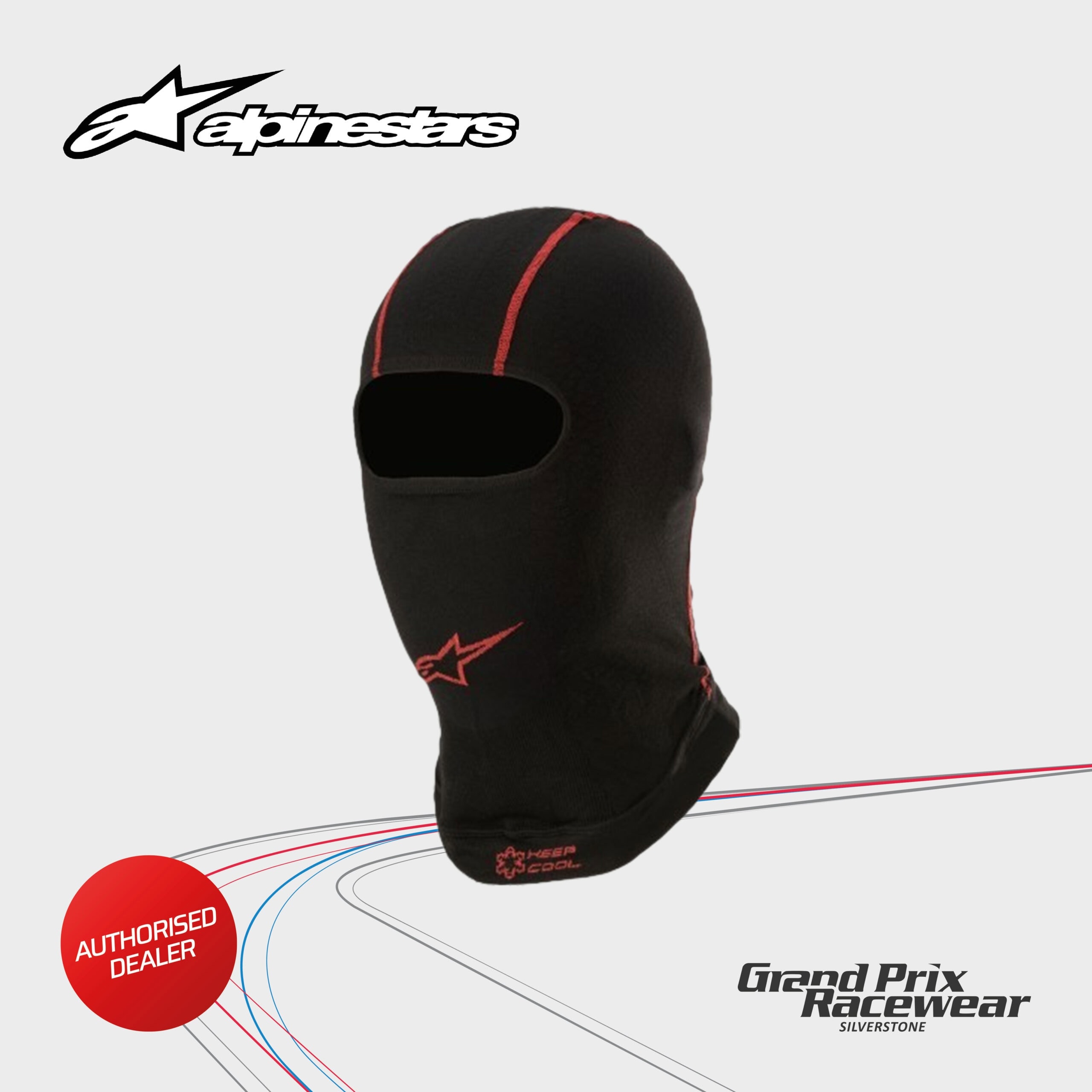 Alpinestars KX V2 Balaclava Black Red Face Hood for Men & Women Balaclava for Outdoor Sports Cycling Motorcycle Driving One Size - Image 2