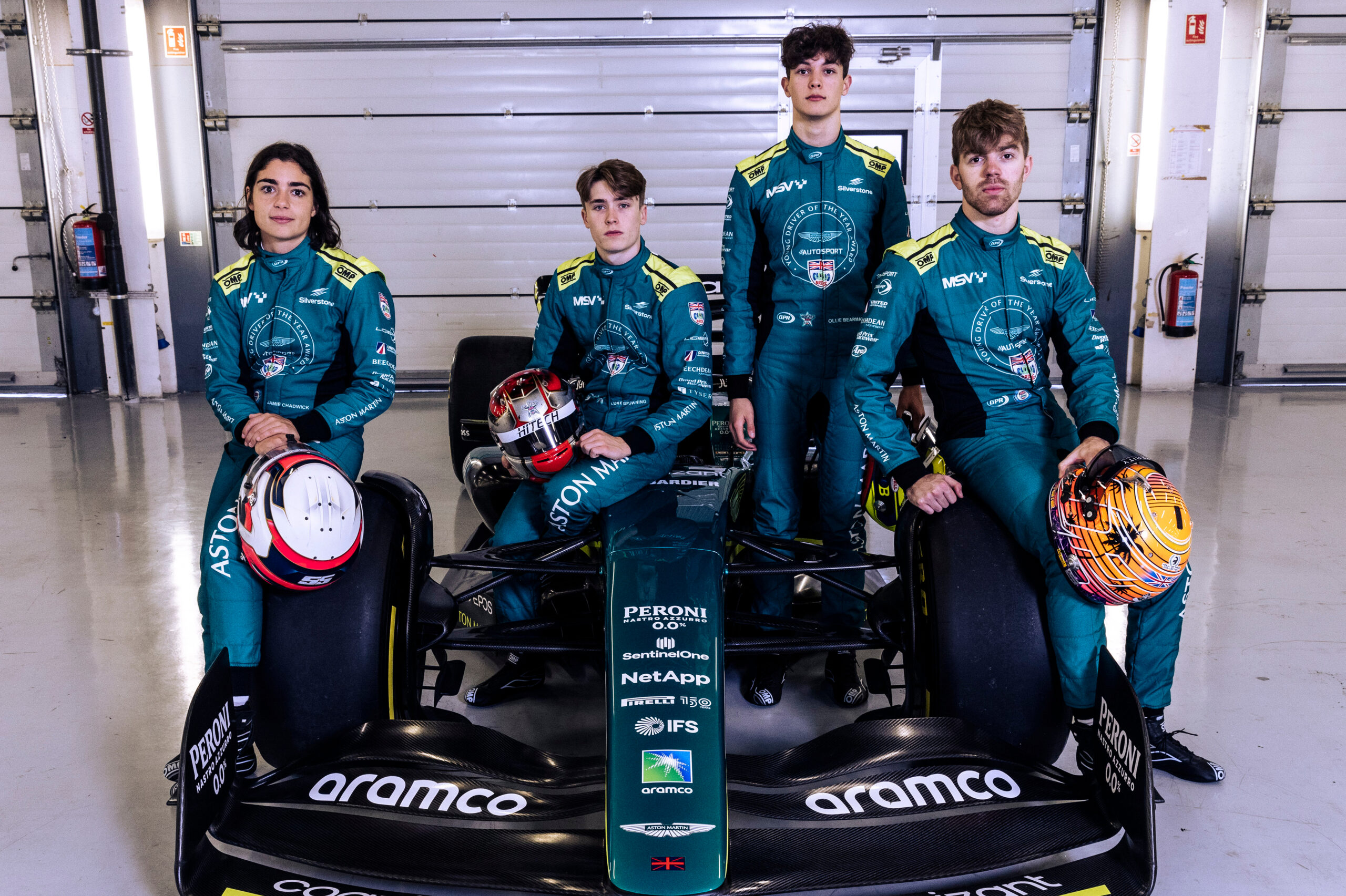 The finalists of the Young Driver of the Year 2022 in customised OMP Race Suits from Grand Prix Racewear