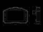 Technical drawing of the Starlane Davinci II R X-Series Display Laptimer showing dimensions and design features.