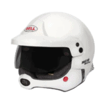 Bell MAG-10 PRO Rally Helmet in white with black visor, designed for rally racing safety and performance.