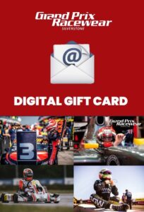 The GPR Gift Card is the perfect present for any motorsport lover. Choose the value and let them pick their favourite race gear, kartwear or accessories.