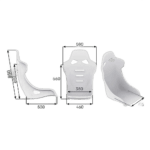 OMPHA0-0832-A01-071 OMP RT Fibreglass Seat - Dimensions