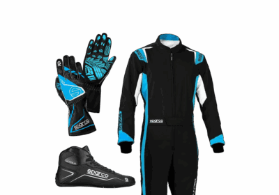 Grand Prix Racewear racing suit, gloves, and shoes for motorsport enthusiasts, designed for safety and performance.