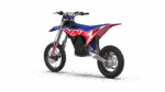 RFN Warrior SX-E8 Kids Electric Bike in blue and red with rugged tires and a sturdy frame for young riders.
