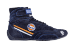 Grand Prix racing shoe with Gulf logo, designed for motorsport enthusiasts and racers, featuring high-quality materials and vibrant branding.