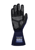Black and grey racing glove from Grand Prix Racewear with Sparco branding, designed for motorsport safety and performance.