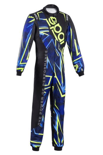 Sparco Prime K Advanced Kart Suit - Blue /Fluro Yellow