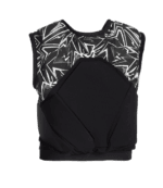 Grand Prix Racewear racing vest with black and white geometric design, designed for motorsport safety and performance.