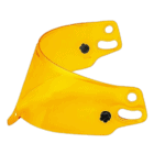 Yellow racing helmet visor for Grand Prix racewear, lightweight and durable for motorsport safety.