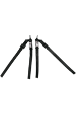Three black racing harnesses with metal buckles, used for securing drivers in race cars, displayed against a white background.