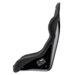 Ergonomic racing seat designed for motorsport enthusiasts, featuring black upholstery and adjustable support for optimal comfort and safety.