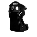 Sparco racing harness with black padding and silver buckles, designed for motorsport safety and performance.