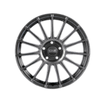 OZ Racing Superturismo LM 18 Alloy Wheel in Matt Graphite finish, showcasing a multi-spoke design for high-performance vehicles.