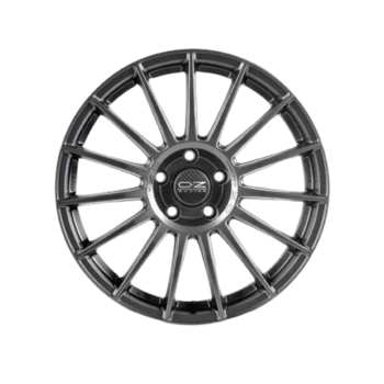 OZ Racing Superturismo LM 18 Alloy Wheel in Matt Graphite finish, showcasing a multi-spoke design for high-performance vehicles.