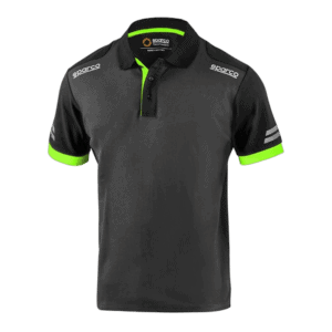 Sparco Tech Polo Shirt - Grey/Fluro Green