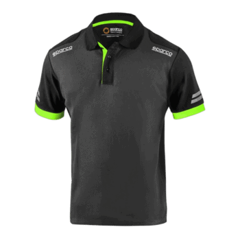 Sparco Tech Polo Shirt - Grey/Fluro Green