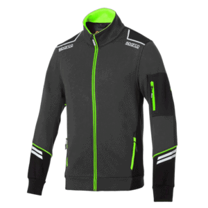 Sparco Tech Full Zip Jacket - Grey Fluro Green