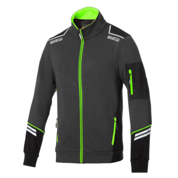 Sparco Tech Full Zip Jacket - Grey Fluro Green
