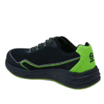 Black and neon green Grand Prix Racewear racing shoe with cushioned sole and breathable upper for motorsport enthusiasts.