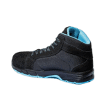 Black racing shoe with blue accents, designed for motorsport safety and performance, from Grand Prix Racewear.