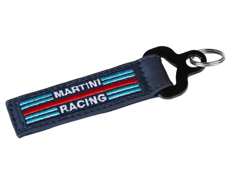 Sparco Martini Leather Keychain - Navy