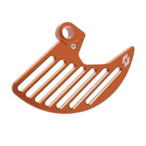 Orange Grand Prix racewear safety device with slotted design and a small white logo, used in motorsport safety gear.
