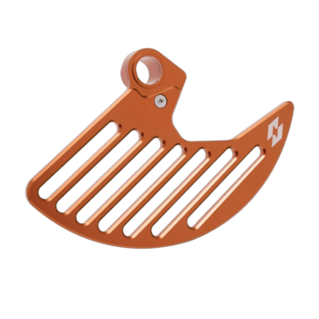 Orange Grand Prix racewear safety device with slotted design and a small white logo, used in motorsport safety gear.
