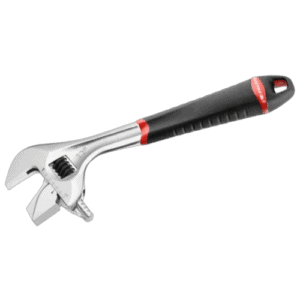 Facom adjustable wrench with bi-material grip, ideal for professional mechanical tasks.