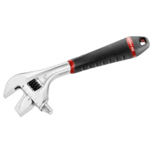 Facom adjustable wrench with bi-material grip, ideal for professional mechanical tasks.