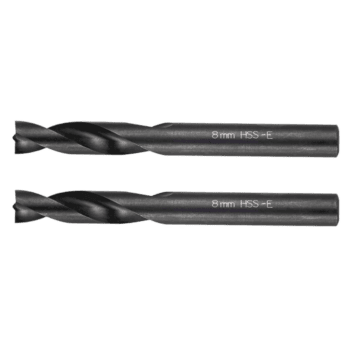 Two Facom end mills with 8mm HSS-E cutting edges for precision machining.