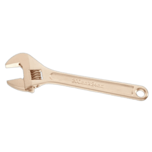 Non sparking adjustable wrench 113A.6SR for safe industrial use, featuring a beige finish and ergonomic design.