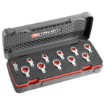 Facom set of 9 x 12 mm metric polygon bits in a durable plastic case for professional use.
