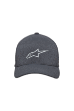 Grey Alpinestars racing cap with white logo, ideal for motorsport enthusiasts and racewear fans.