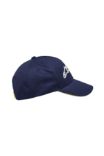 Navy blue Grand Prix Racewear cap with white logo, designed for motorsport enthusiasts and racers.