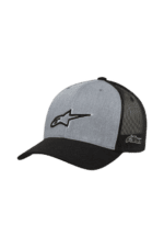 Alpinestars grey and black racing cap with logo, suitable for motorsport enthusiasts and racewear fans.