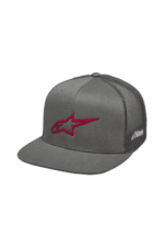 Grey Grand Prix Racewear cap with pink and white logo, adjustable strap, and mesh panels for ventilation.