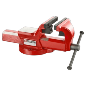 Facom 1224.E worksite maintenance fixed vice in red with black and silver components for secure clamping.