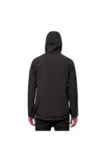 Black Grand Prix Racewear jacket with hood, designed for motorsport safety and style, shown from the back.