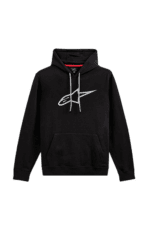 Black Grand Prix Racewear hoodie with white logo and red accents, ideal for motorsport enthusiasts and racers.