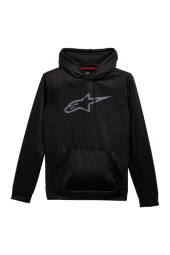 Black Grand Prix Racewear hoodie with grey logo, ideal for motorsport enthusiasts and racers.