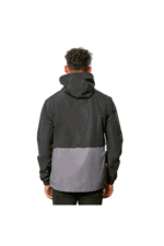 Men's black and grey Grand Prix Racewear jacket with hood, designed for motorsport enthusiasts and racers.