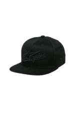 Black snapback cap with 'Los Angeles' embroidered logo, featuring a flat brim and adjustable strap, ideal for motorsport fans and racewear enthusiasts.