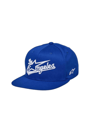 Blue Grand Prix Racewear cap with Los Angeles logo and white embroidery, ideal for motorsport fans and racers.