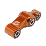 Orange anodised aluminium racing caster wheel with bearing for go-kart or race car, featuring GPR Direct logo.