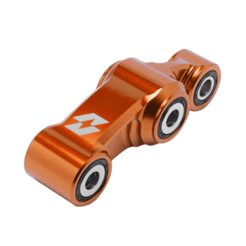 Orange anodised aluminium racing caster wheel with bearing for go-kart or race car, featuring GPR Direct logo.