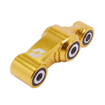 Gold-colored racing car caster wheel with high-performance design for Grand Prix racewear.