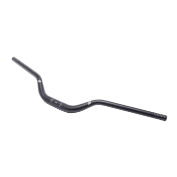 Full-E Charged High-Rise Handlebar 31.8mm for mountain bikes, black finish, ergonomic design, suitable for aggressive riding styles.