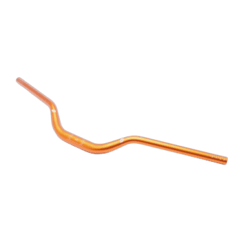 Orange motorcycle handlebar with ergonomic design for racing bikes at Grand Prix Racewear.