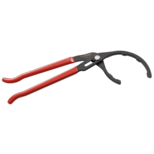 Facom XL filter pliers 170.FIL with red handles and black gripping jaws for automotive filter removal.
