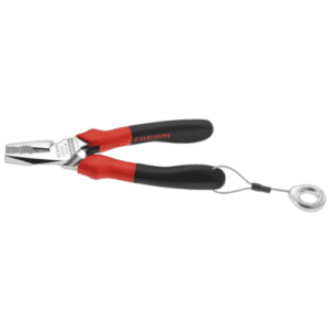 Facom combination pliers 187.16CPESLS with ergonomic handles and a wire loop for easy storage, ideal for professional electrical and mechanical tasks.